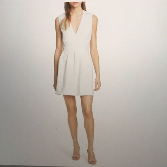BA&SH “WILSON” CUTOUT FIT & FLARE  DRESS IN ECRU - Picture 1 of 10